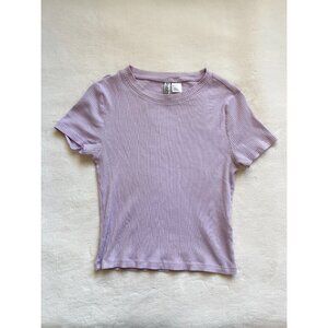 H&M Rib-knit top in Light purple | Size S